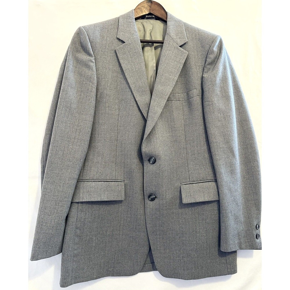 Furmans Blazer Jacket Men's Size M Gray 100% Pure Virgin Wool Made In USA